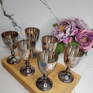 RARE *Antique* S. P. Copper Goblets x 7 (Collectible)